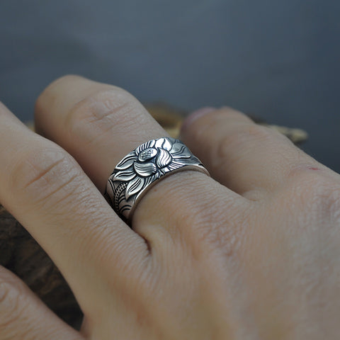 Lotus Rings Good Luck Buddha