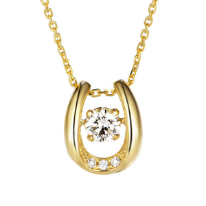 Horseshoe Crystal Pendant Necklace