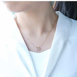 Horseshoe Crystal Pendant Necklace