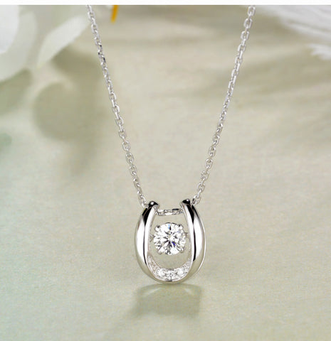 Horseshoe Crystal Pendant Necklace