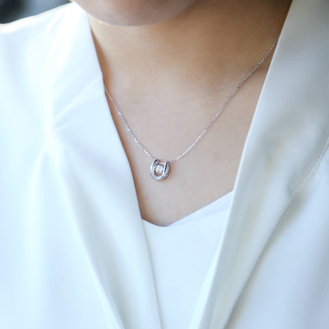 Horseshoe Crystal Pendant Necklace