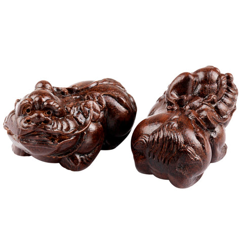 Wood Carved Pi Xiu Statue