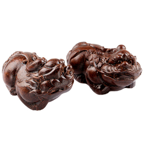 Wood Carved Pi Xiu Statue