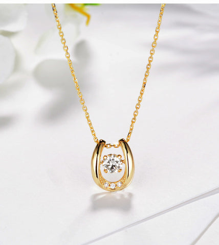 Horseshoe Crystal Pendant Necklace