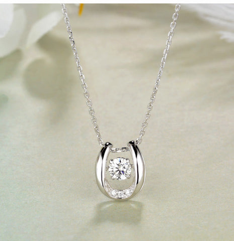 Horseshoe Crystal Pendant Necklace